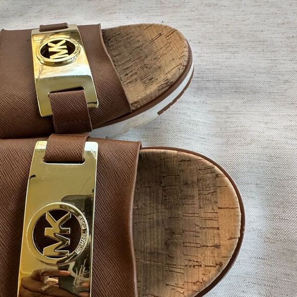 Michael Kors Leather Slip On Sandal 9 - Picture 4 of 8